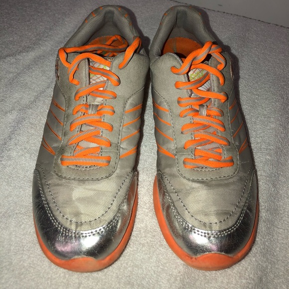 Coach silver / orange sneakers Sz 7.5 - Picture 2 of 6